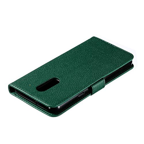 JSLY – Capa de couro com textura litchi horizontal com carteira e suporte e compartimentos para cart