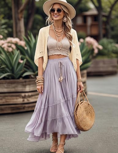 Image of BB&KK Womens Crochet Shrug Summer Cardigans Hollow-Out Batwing Sleeve Lightweight Open Front Bolero Sweaters