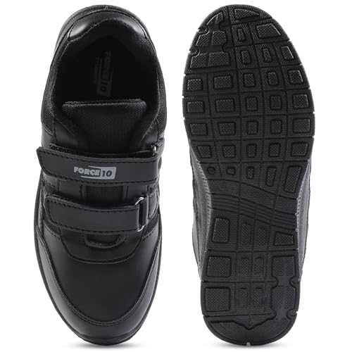Image of Liberty Force10 School Shoes for Kids with PVC Upper | Comfortable & Lightweight | PVC Sole | Padded Foam Insole | Quick-Wear Velcro Closure | Stylish & Modern