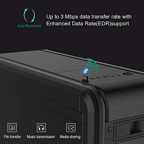 Bluetooth Adapter for PC USB Bluetooth Dongle 4.0 EDR Receiver Techkey Wireless Transfer for Stereo Headphones Laptop Windows 10, 8.1, 8, 7 - Thumbnail 6