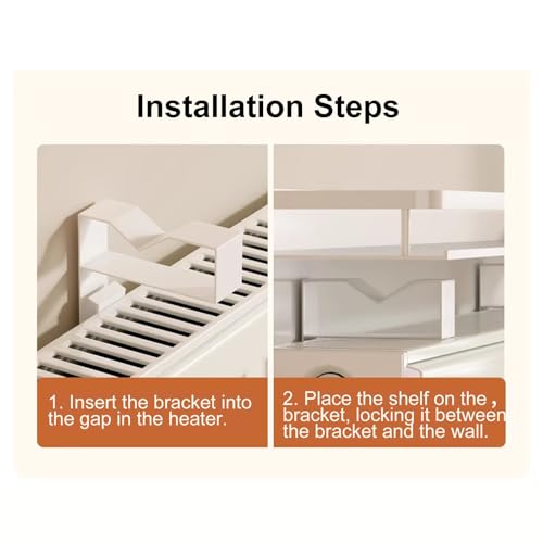 Étagère de radiateur en alliage d'aluminium blanc avec garde-corps - 4