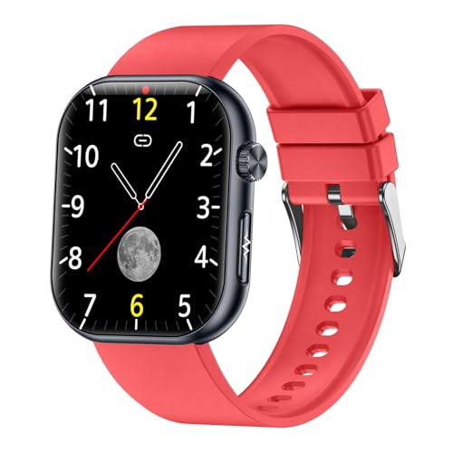 JUSUTEK 2025 革新 スマートウォッチ通話機能付き,1.95インチAMOLED腕時計,24時間全面センサ機能付,Bluetooth5.3,女性機能,天気予報,電卓,カウントダウン,音楽制御,歩数計,消費カロリー,IP67防水,DIY文字盤,NFC