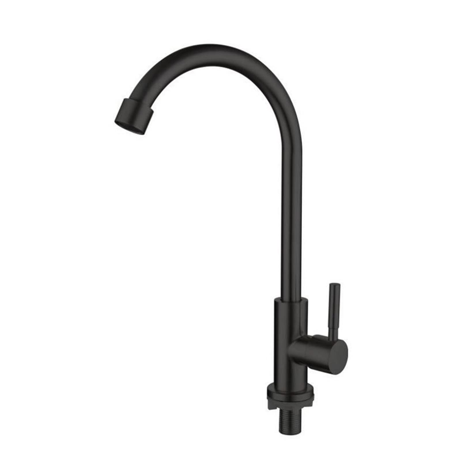 Robinet de cuisine rotatif en acier inoxydable 304 noir mat pour grand évier