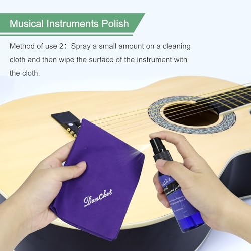 Deluxe Guitar Cleaning and Maintenance System 3-Piece Kit: Lemon Oil, Polish, and Guitar String Oil - Guitar Cleaning Kit - for cleaning, polishing, and protection of guitars.