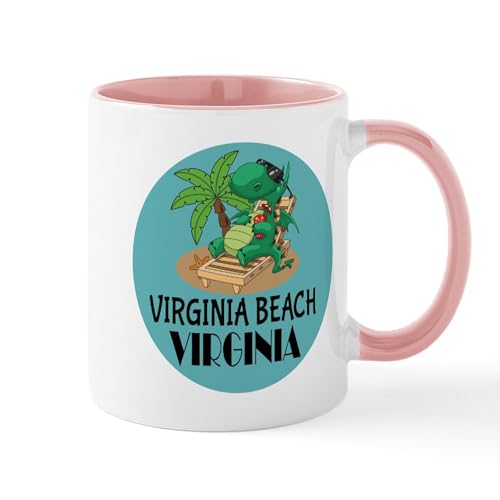 Taza de cerámica CafePress 11 oz blanca y rosa miniatura 1