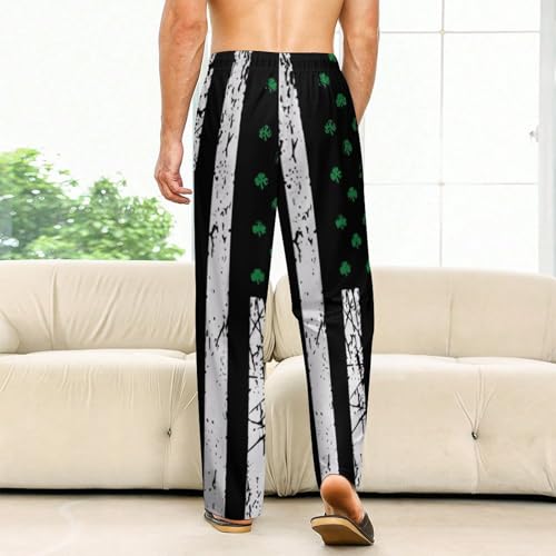 Ireland U.S. Flag Men's Pajama Pants Lightweight Pjs Bottoms Sleep Lounge Pant with Pocket Drawstring2