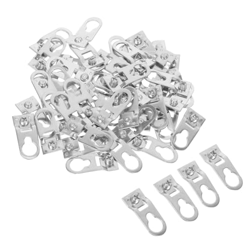 Image of POPETPOP 50pcs Picture Frame Hangers Durable Aluminum Alloy Hooks for Secure Wall Mounting Lightweight Picture Hanging Hardware for Frames Mirrors and Embroidery