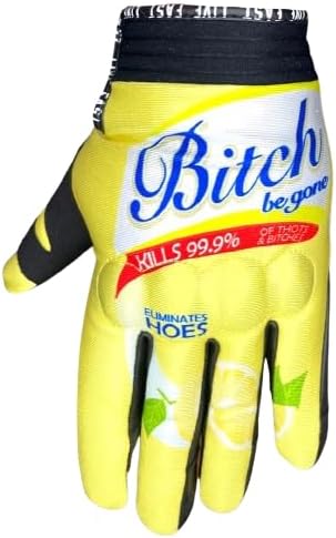 Black & Yellow Be Gone Motorcycle Gloves - Best Mountain Leather Dirt Bike Moto Riding Motorcycle/Motocross Gloves for Men, Women Bikers