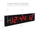 Ivation Oversized Large Digital Wall Clock - Big LED Digital Clock w/Large Display & Durable Aluminum Frame, Shelf or Wall Mount (36 Inch - Red) 6 Brightness Levels | Time Memory | Remote