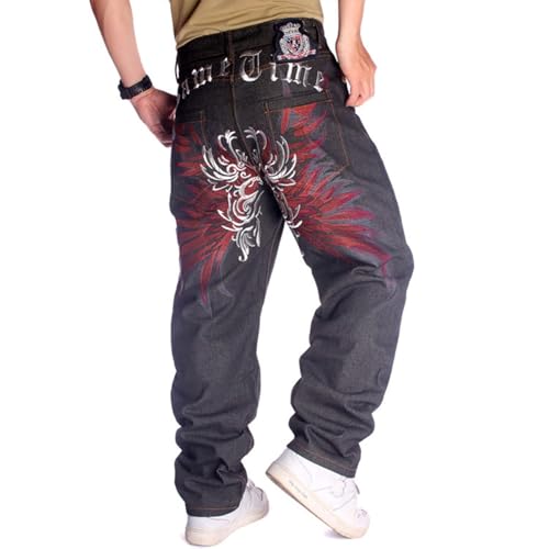 Men's Casual Baggy Jean Retro Classic Loose Fit Hip Hop Pants Vintage 90S Skateboard Dance Trousers2
