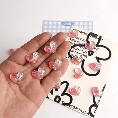 24 imanes decorativos en forma de corazón rosa miniatura 4