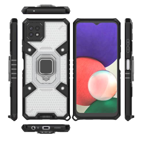 Image of Tough Armor Bumper Back Case Cover for Samsung Galaxy F42 5G | Ring Holder & Kickstand in-Built | 360 Degree Protection Back Case Cover for Samsung Galaxy F42 5G (Transparent)