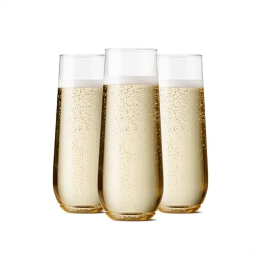 TOSSWARE Set di 252 bicchieri di plastica per champagne riciclabili, senza stelo, infrangibili e senza BPA, flauto trasparente
