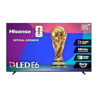 Hisense 85" E6 Cinema Series Hi-QLED 4K UHD Smart Fire TV (85E6QF, 2025 Model) - AI Light Sensor, Dolby Vision · Atmos, Voice Remote with Alexa, Motion Rate 120, HDR 10+ Adaptive, Game Mode Plus