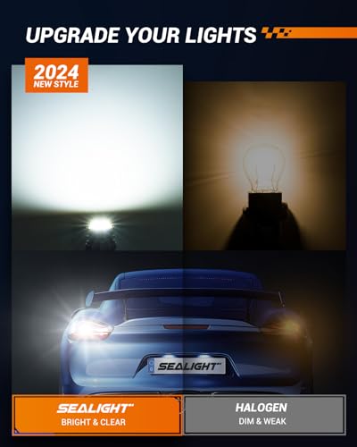 image for Sealight 194 LED Bulb Amber License Plate Light, 168 W5W 2825 T10 LED 