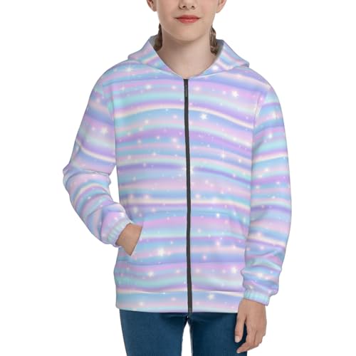 Striped Gradient Kids Pullover Hoodies Boys Zip Up Sweatshirts Girls Athletic Clothes with Pocket3