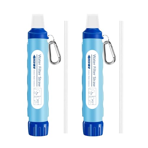 Personal Water Filter Straw Outdoor Portable Water Purifier Filtration Survival Gear for Hiking, Camping, Travel and Emergency Preparedness