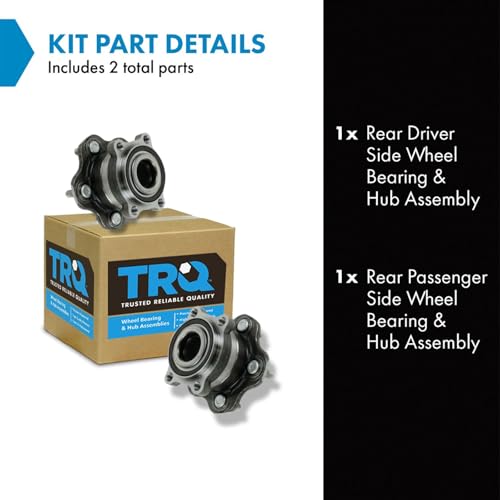 Image of TRQ Rear Wheel Bearing and Hub Assembly Set 2 Piece