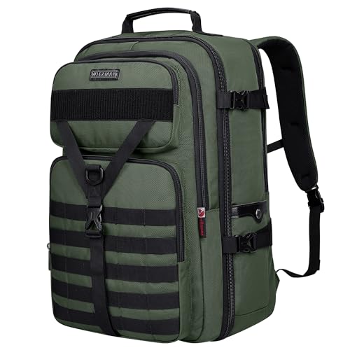 Image of WITZMAN Carry On Travel Backpack for Men Large Convertible 45L Luggage Backpack fit 17 Inch Laptop Airline Approved(B688 Army Green)
