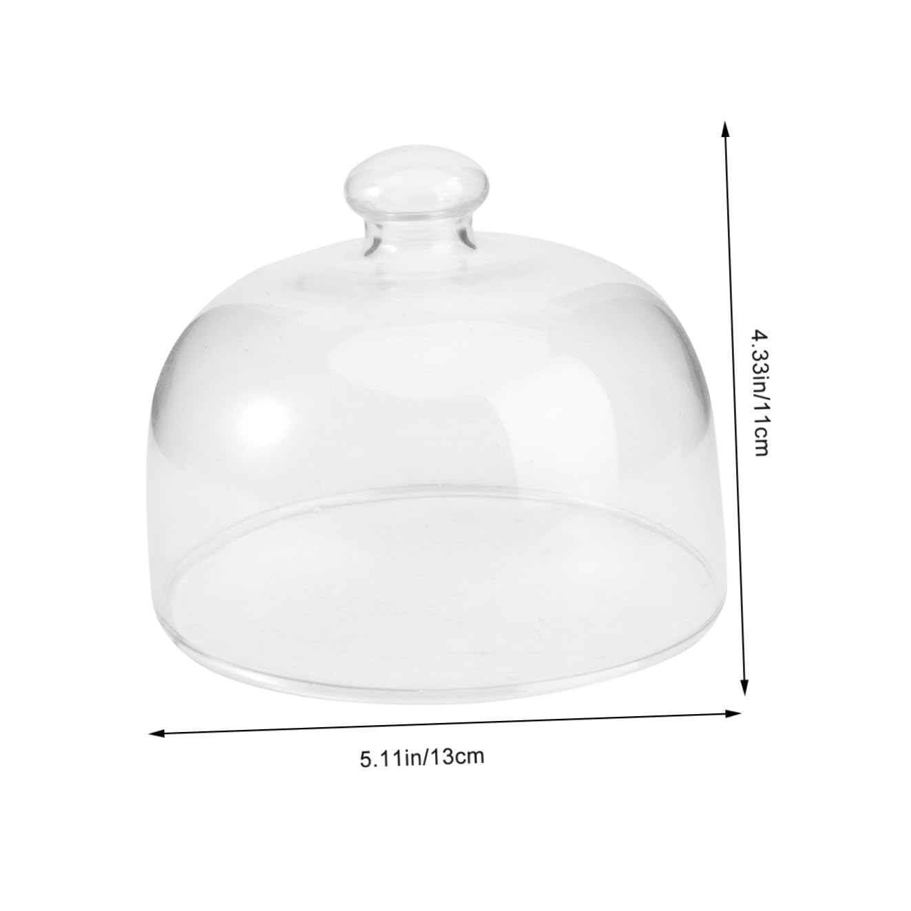 Ipetboom Copertura per Torta in Vetro Trasparente 13 Cm Copertura per Cupcake Maniglia a Cupola per Torte e Insalate Facile da Trasportare