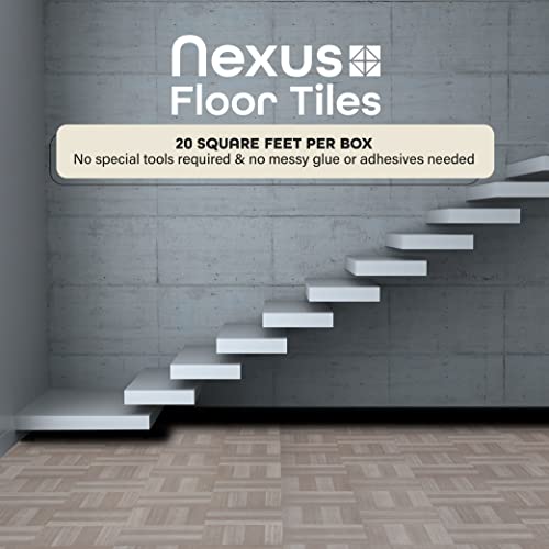 Nexus Self Adhesive 12-Inch Vinyl Floor Tiles, 20 Tiles - 12" X 12", Ash Grey Wood Pattern - Peel & Stick, Diy Flooring For Kitchen, Dining Room, Bedrooms & Bathrooms By Achim Home Decor #TOP1