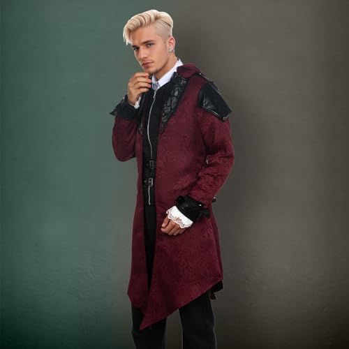 Vêtements de renaissance confortables veste steampunk médiévale ajustable