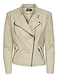 ONLY Carmakoma Damen ONLAVA Faux Leather Biker OTW NOOS Kunstlederjacke, Pelican, 36