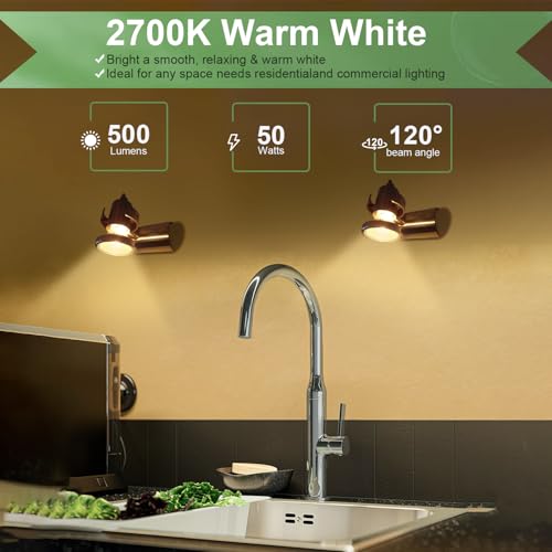 SerBion GU10 120V 50W Halogen Light Bulbs for Track and Range Hood, GU10+C Candle Warmer Lamp with Dimmable, 2700K Warm White, 6000+Hours Long-Lasting Pack of 6 by SerBion - Image 4