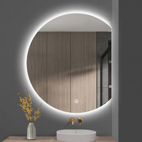 Miroir mural LED anti-buée YVYKFZD avec intensité variable 3 couleurs pour maquillage précis - 8