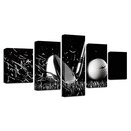 Murale HD image de golf en toile 5 panneaux pour intérieur chic