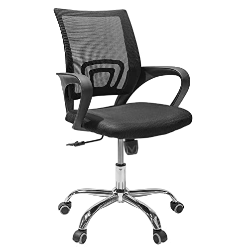 Consejos para Comprar Sillas Ejecutivas Economicas disponible en línea. 41 TOPLIVING Silla De Oficina Ergonómica Reclinable con Altura Ajustable Silla Ejecutiva para Escritorio Económica de Gran Calidad Base Cromada con Garantía Color Negro