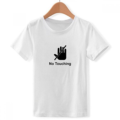 T-shirt blanc garçon motif dessin animé symbole avertissement en taille M