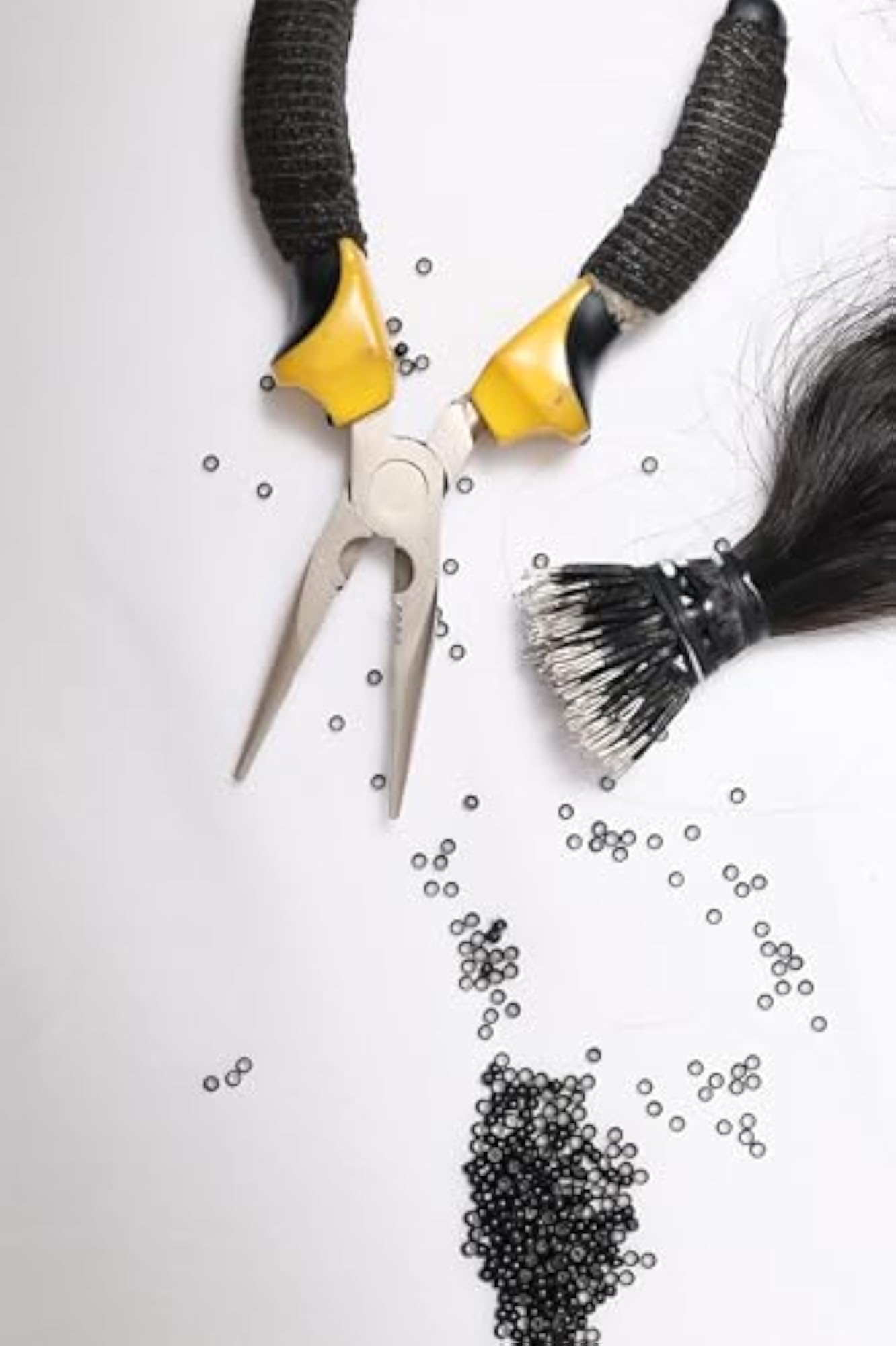 Natural Human Hair Nano Ring Extensions, Natural Black