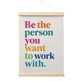 FGFK Inspirational Office Wall Art Poster Hanger Frame, Be the Person You Want to Work with Motivational Canvas Prints Framed Wall Decor for Home Office Workplace, 12x16 Inch
