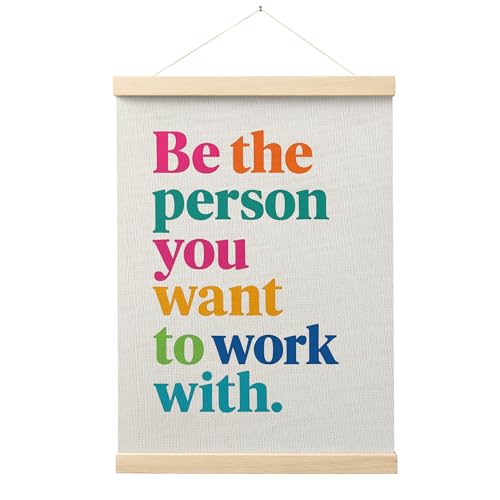 FGFK Inspirational Office Wall Art Poster Hanger Frame, Be the Person You Want to Work with Motivational Canvas Prints Framed Wall Decor for Home Office Workplace, 12x16 Inch