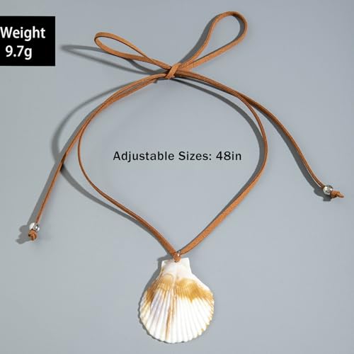 Pure White Conch Pendant Necklace Simple Dainty Gold Plated Ocean Charm Choker Natural Seashell Chain Trendy Boho Beach Jewelry for Women Summer Vacation Decorations2