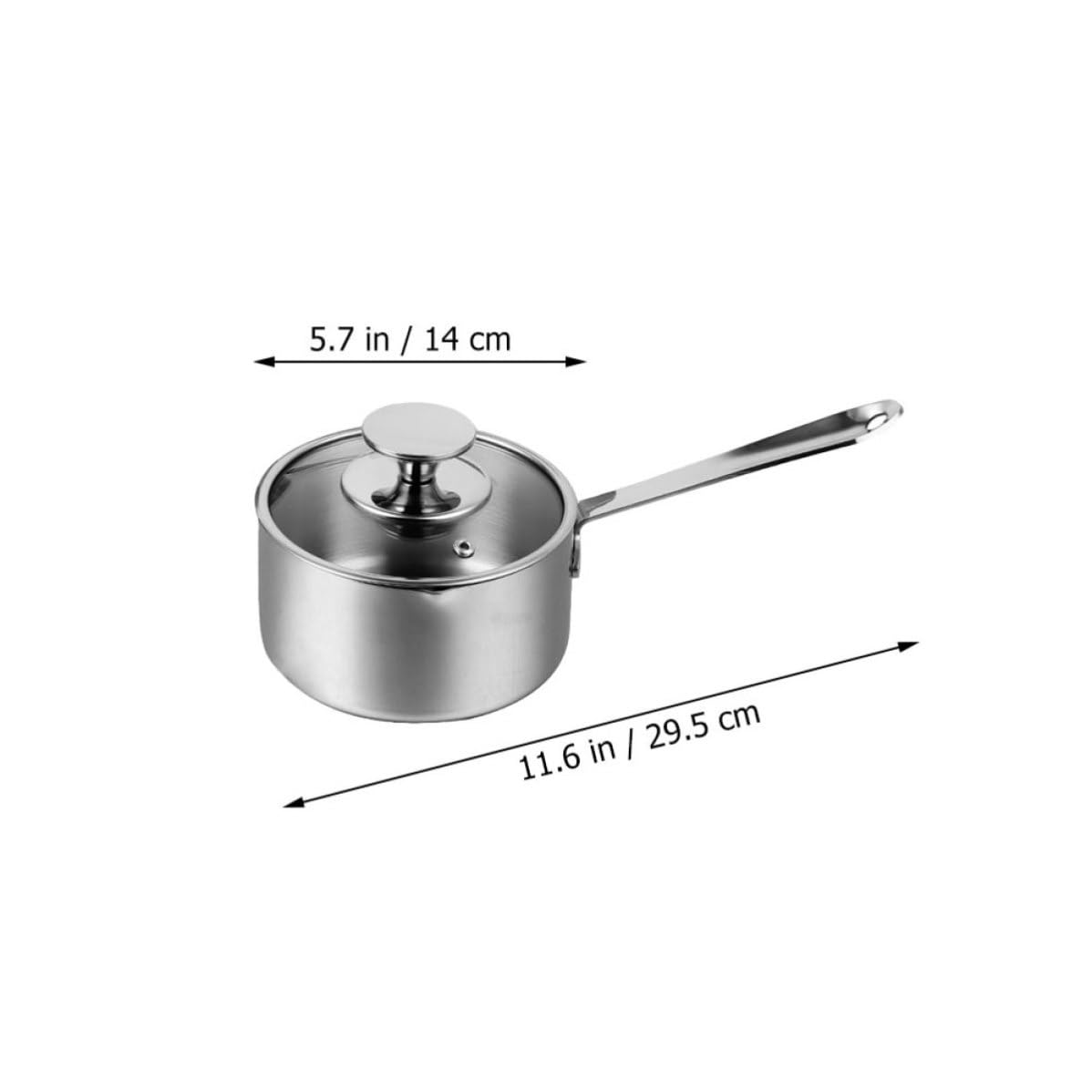 TOPBATHY Pentola per Latte in Acciaio Inox Coperchio, Manico