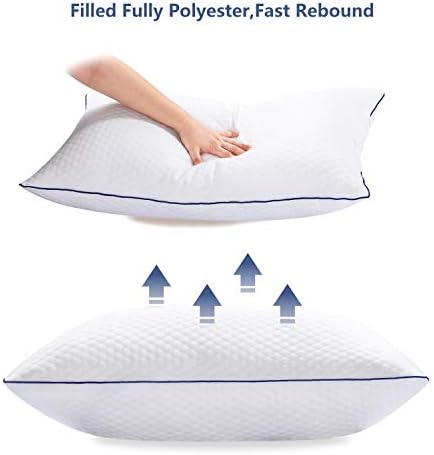 Tminnov Soft Bed Pillows 2 Pack,Hotel Quality Pillows,Skin-Friendly Odorless & Anti Allergy Dust Mite Resistant (Polyester-Blue)