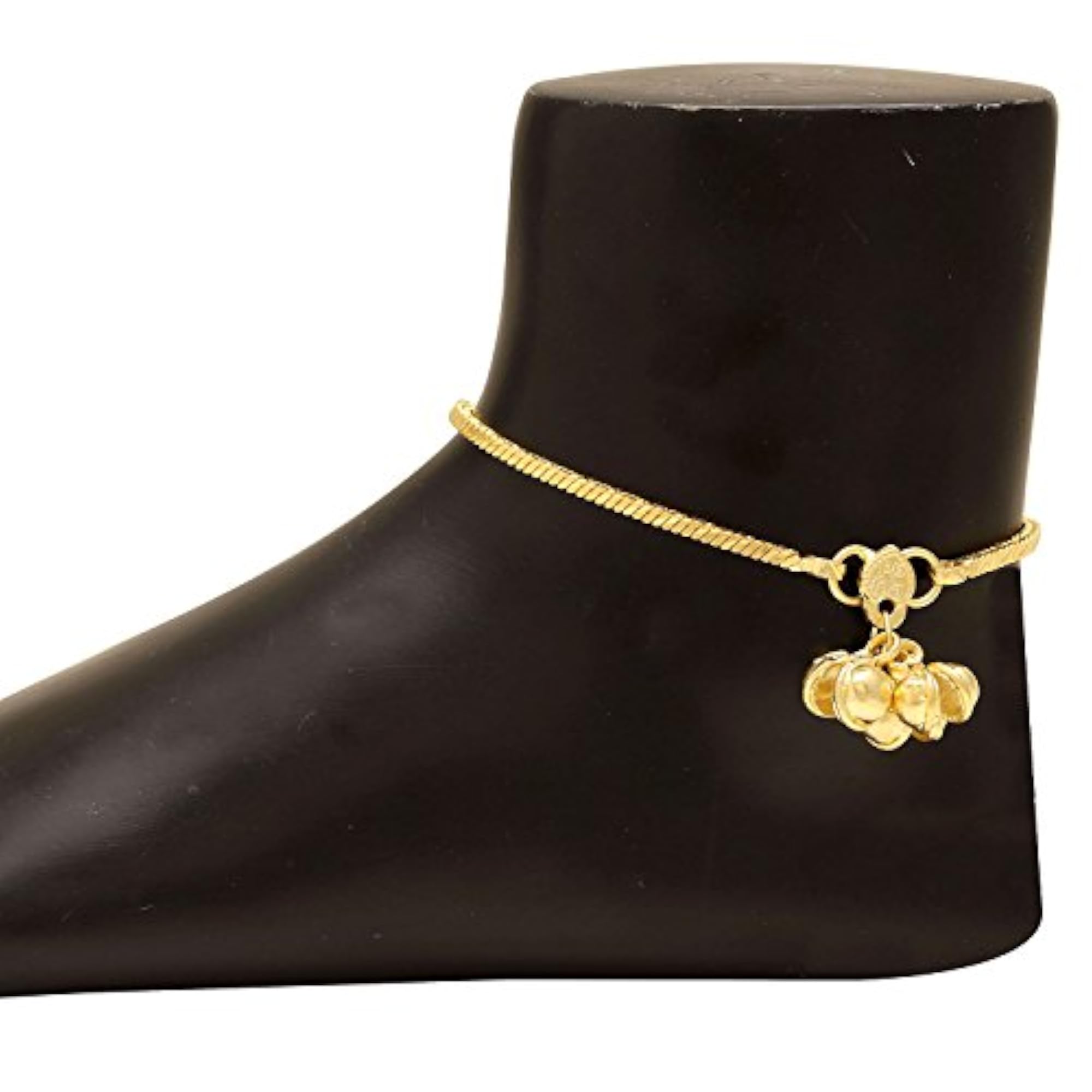 Women's Gold Plated Traditional Square Rope Design Anklet