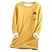 HJFR 2021 Nouveau Mode Noël Sweat en Molleton épais Femmes Haut de Sous-Vêtements Chaud en Velours Hiver Mesdames Manches Longues Femmes Blouse Casual Sportswear Femmes Tops Chemisiers Pulls, Col rond