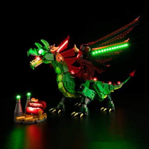 Kyglaring LED Lighting Kit Compatible with Lego 31161 Medieval Dragon Model Set, Lego Sets Not Included