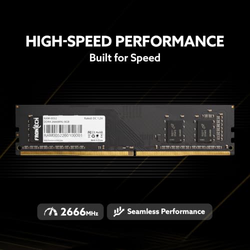 Image of Frontech 8GB DDR4 2666MHz Desktop RAM, High-Speed UDIMM Computer Memory Module for PC, 1.2V Plug & Play, 3 Years Warranty (RAM-0052)