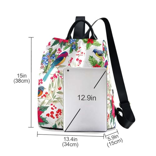 Mochila de viaje espaciosa con diseño de acebo para mujer 3