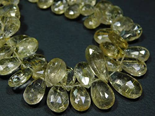 Quartz rutilé doré en briolettes pour concevoir vos colliers d'été bohèmes