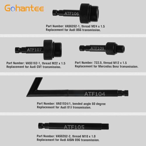 Automatic Transmission Fluid Oil Filling Filler Adapter Manual Filler Kit Include Metal Dispenser with Shut Off Valve, Replacement for Audi 09G 01J 722.9 CVT DSG ATF Benz 722.9 - Thumbnail 3