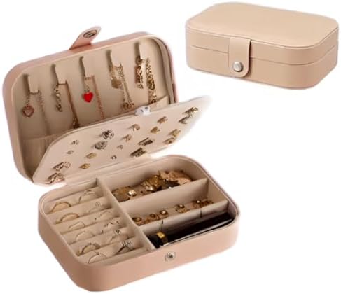 Porta Joias Portátil em Couro com Botão | Organizador Premium par...