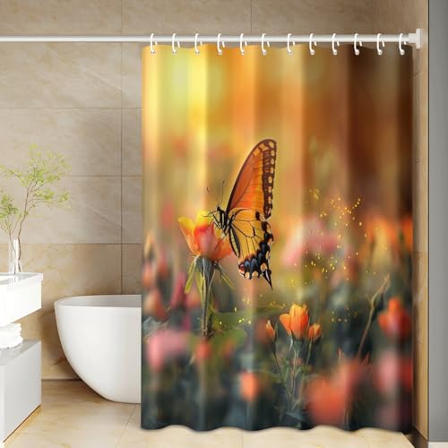 Rideau de douche polyester anti moisissure 200x220cm jaune
