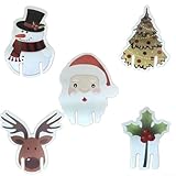 10 etiquetas de nombre de copa de vino de Navidad, tarjetas de papel con diseño de sombrero de Papá Noel para mesas festivas, en blanco, para escribir nombres de invitados, (D)