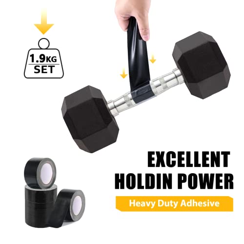 Duct Tape Heavy Duty Waterproof Bulk Of 5, 11 Mils Black Duct Tape 2 Inches X 33 Yards, Max Strength No Residue Industrial Tape, Tear By Hand For Diy Repairs, Industrial, All-Weather Multipurpose Use #TOP2