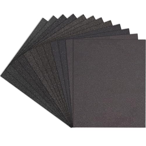 Premium Sandpaper Assortment 9" x 11" - 12 Pcs (with